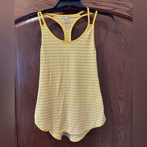 CALIA by Carrie‎ Underwood Racerback Tank Top Yellow White Stripe Athletic XS